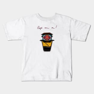 Vietnamese coffee filter design with slogan cafe em oi Kids T-Shirt